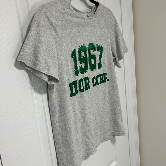 Dior T-Shirt tee Pale Gray Heathered Cotton Jersey - Picture 2 of 5